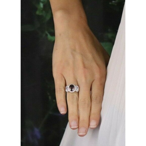 Sterling Silver Brown and White CZ Ring Size 5 1/4 Sparkly Beautiful - Picture 2 of 7